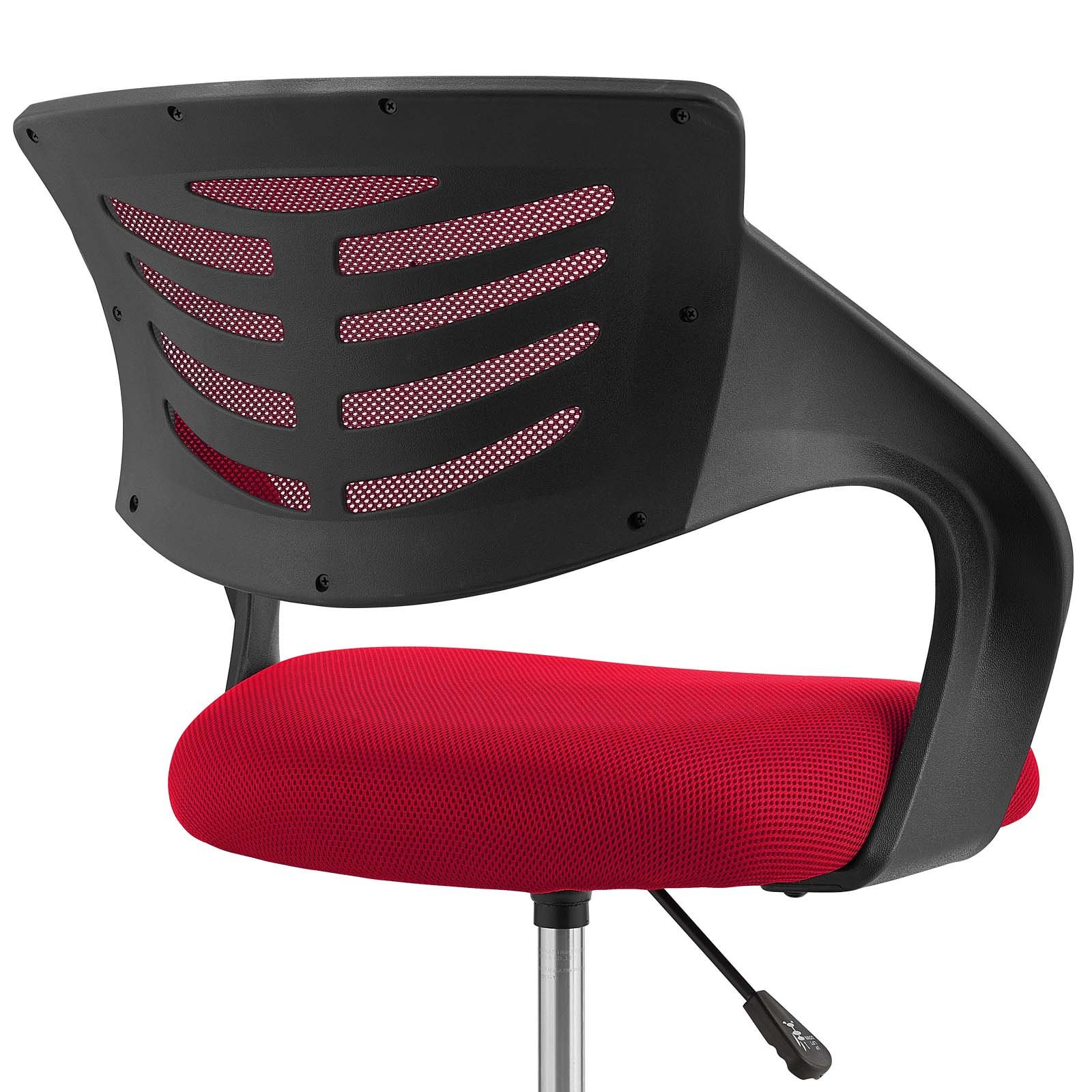 Modway Thrive Adjustable Drafting Chair - Ergonomic Tall Office Chair for Standing Desks, Red - Perfect for Architects, Artists & Home Office Workspaces