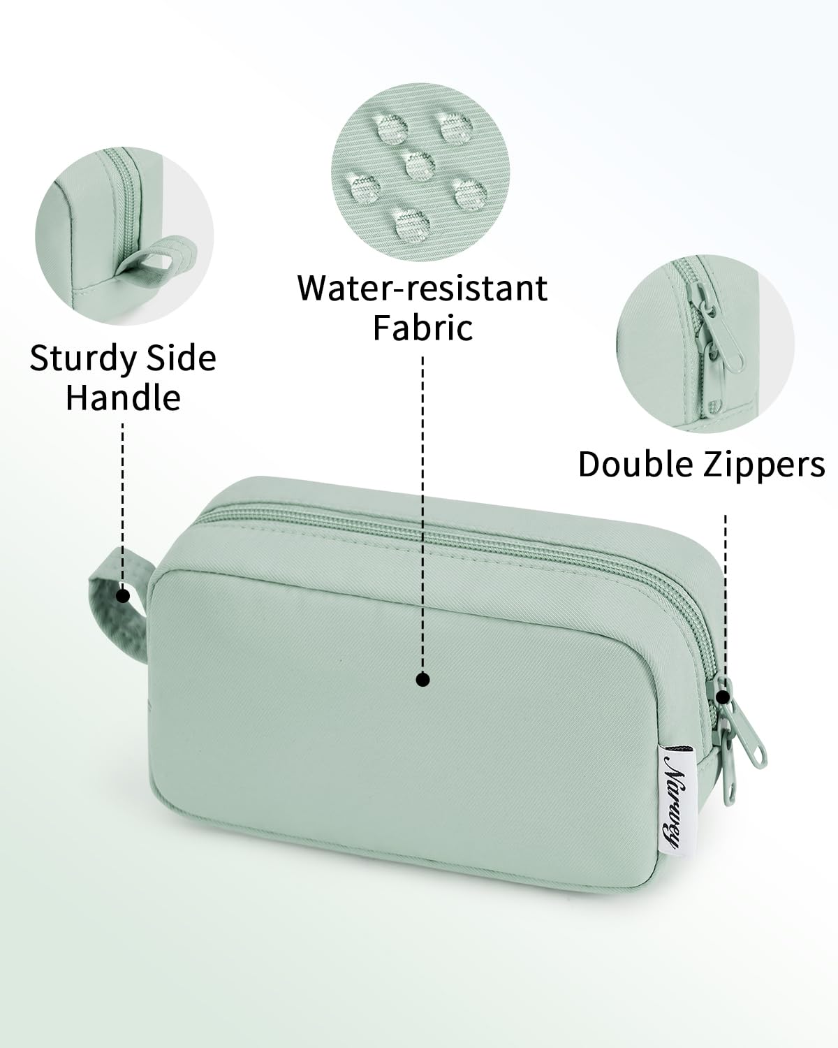 Narwey Small Cosmetic Bag - Mini Travel Makeup Pouch with Zipper & Organized Pockets for Women | Cute Mint Green Purse Organizer | Perfect for Travel, Gym & Daily Essentials Storage