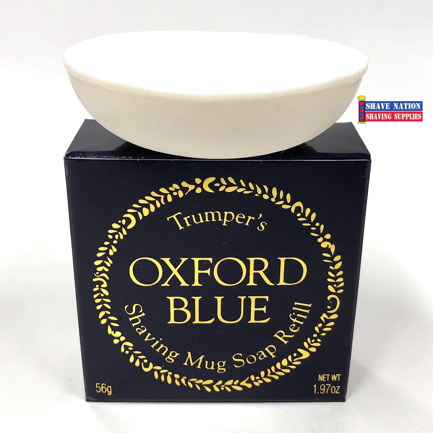 Geo F Trumper Traditional Shaving Soap Refill - Oxford Blue Scent - Luxury Vegan Shaving Cream for Men - Perfect for Wet Shaving & Grooming Routine - Ideal Gift for Father's Day & Birthdays