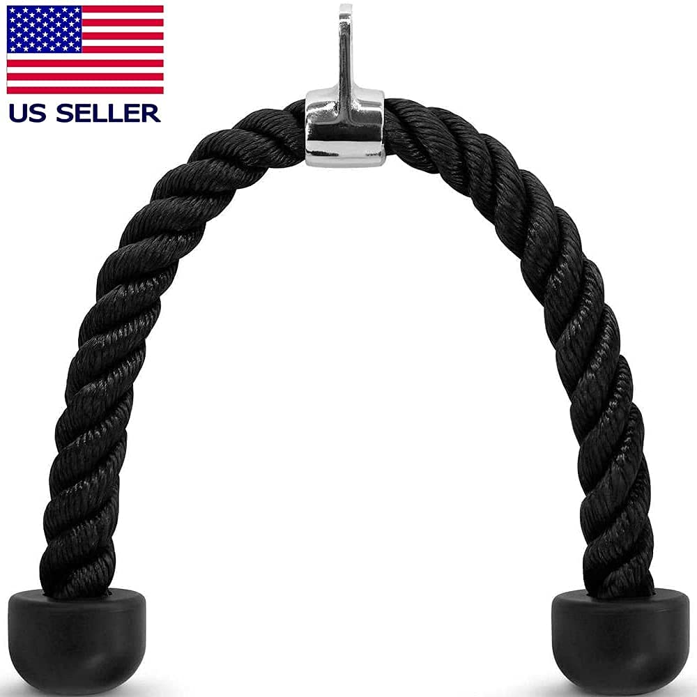 FITNESS MANIAC USA 2-Piece Home Gym Cable Attachment Set - Chrome Press Down Handles for Strength Training & Exercise - Perfect for Home Gym Workouts & Cable Machine Accessories