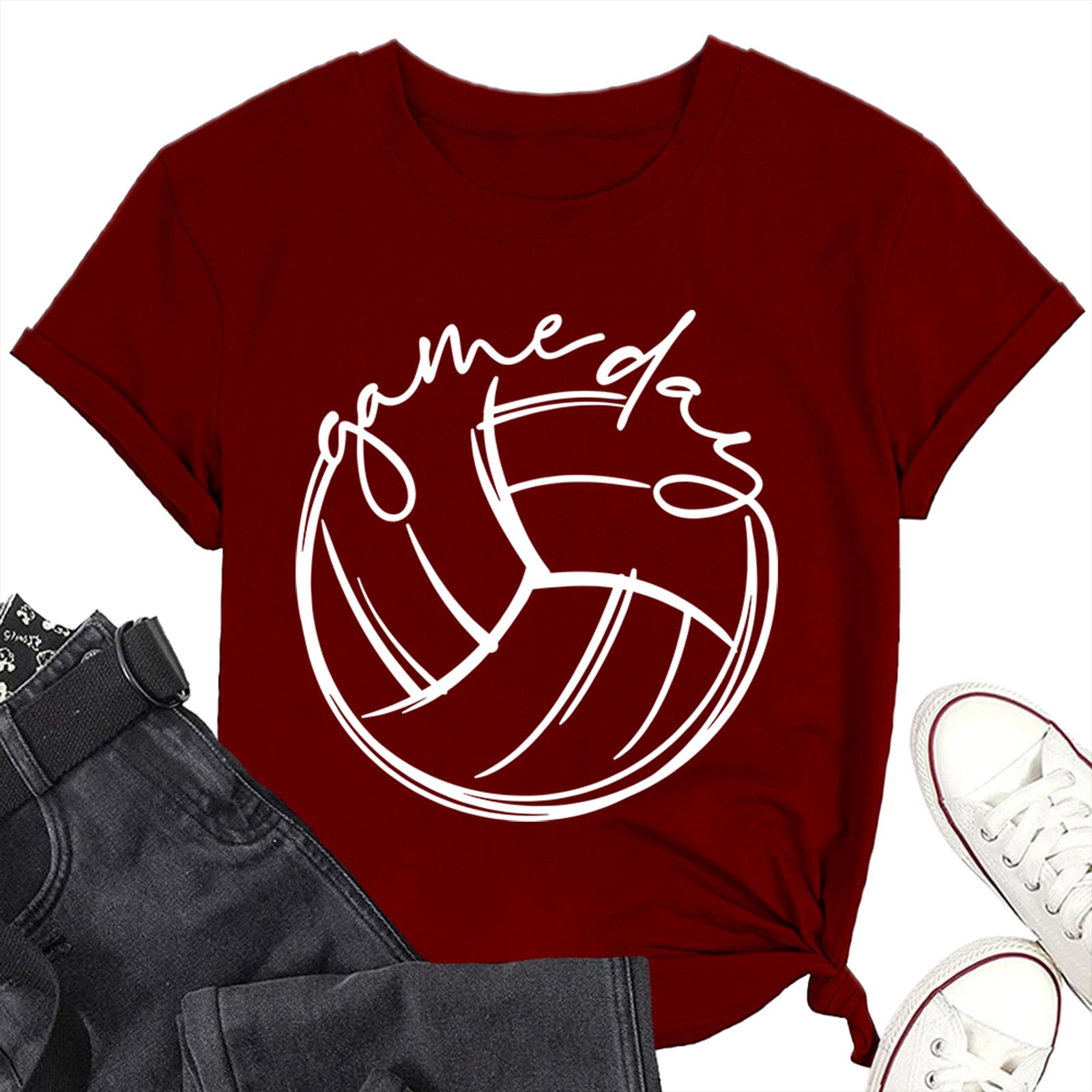 Volleyball Shirt for Women - Funny Volleyball Mom Tee - Perfect for Volleyball Day, Games & Team Spirit (Great Gift for Volleyball Players & Fans)