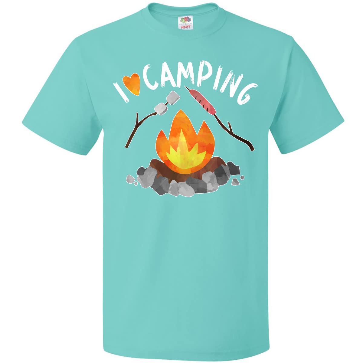 Inktastic I Love Camping T-Shirt - Campfire, Hot Dog & Marshmallows Graphic Tee for Outdoor Enthusiasts | Perfect for Camping Trips, Hiking Adventures & Summer Festivals
