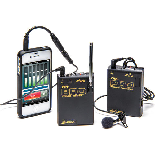 Azden WLX PRO+i VHF Wireless Lavalier Microphone System for Cameras & Mobile Devices (F1/F2 Frequencies) - Professional Audio for Filmmaking, Interviews & Live Streaming