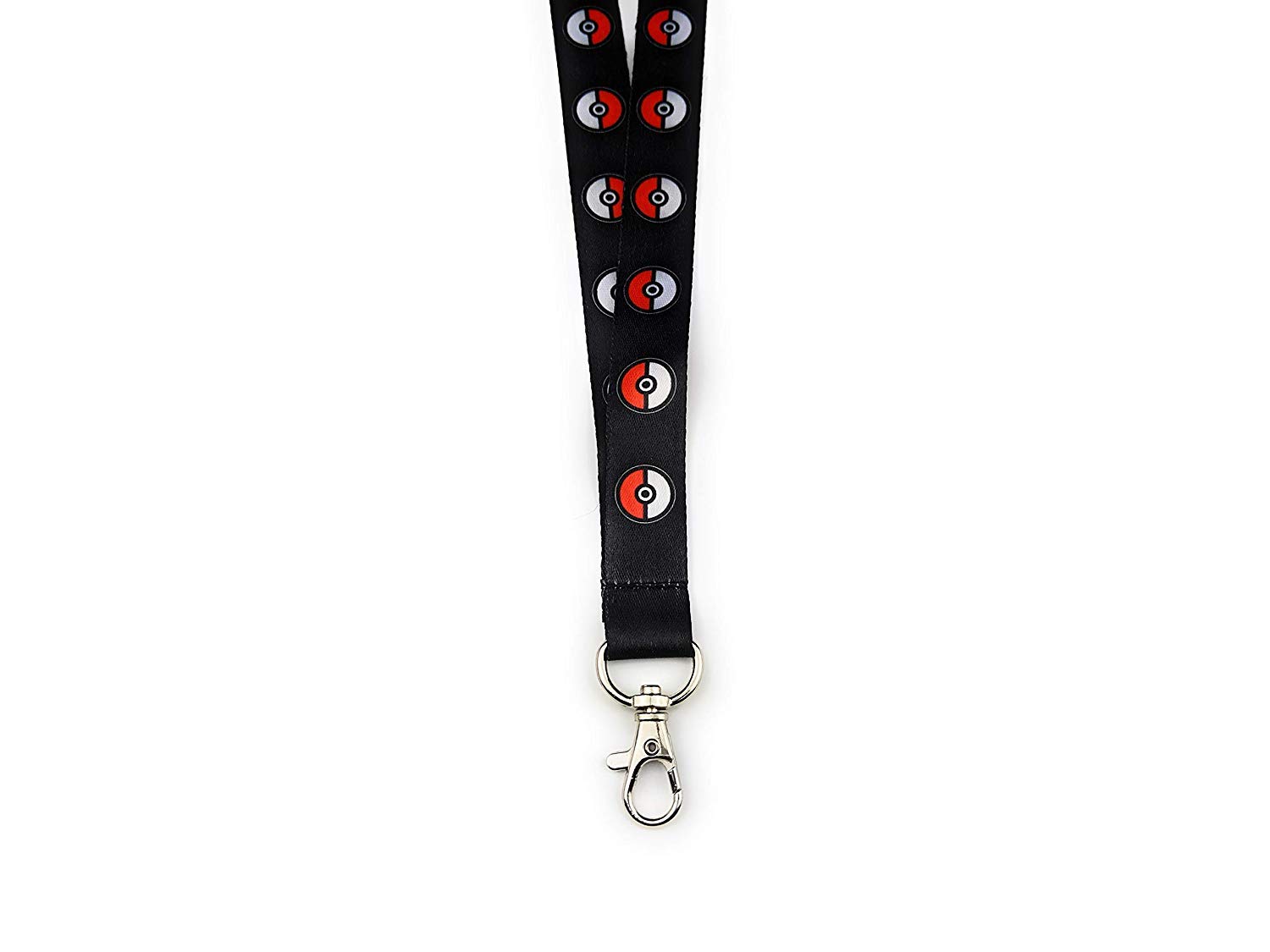 Pokemon Poke Ball Neck Lanyard with Lobster Claw Clasp - Keychain Holder, ID Badge Holder & Whistle Holder for Cosplay, Gaming Events and Outdoor Activities