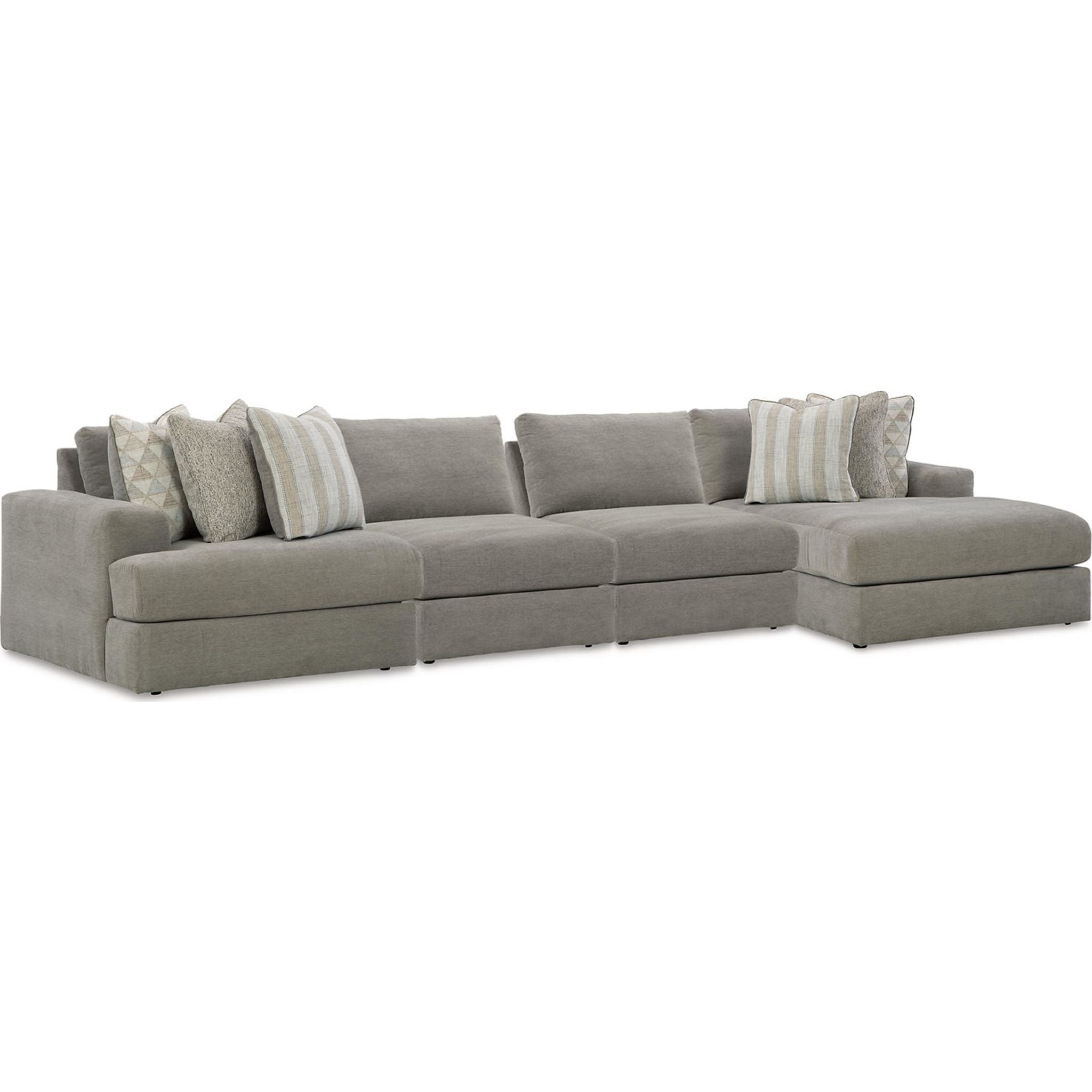 Avaliyah 4-Piece Modular Sectional Sofa Set in Ash Gray - Perfect for Living Room, Family Room & Home Theater Seating