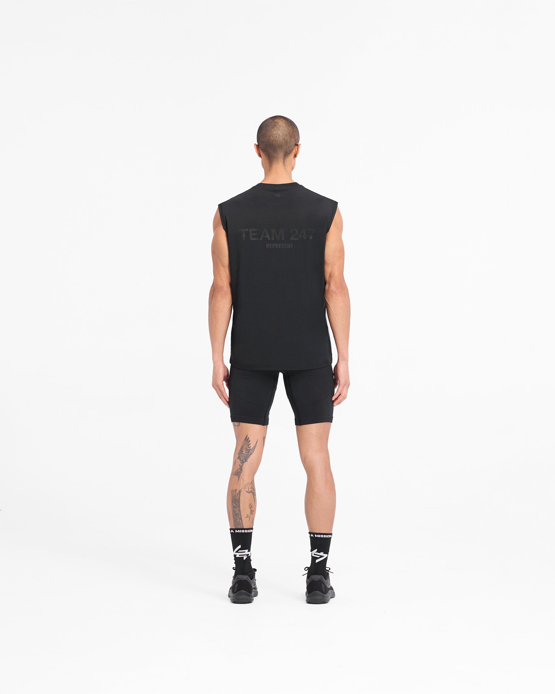 Team 247 Oversized Tank Top for Women - Soft Matte Black Cotton Blend Casual Shirt - Perfect for Gym, Yoga, and Summer Streetwear