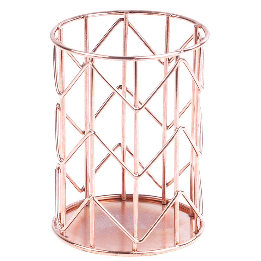 YITAQI Rose Gold Pencil Holder - Desk Organizer for Stationery, Makeup Brushes & Pens | Stylish Home & Office Decor Accessory (Rose Gold) - Perfect for Study, Work & Vanity Organization