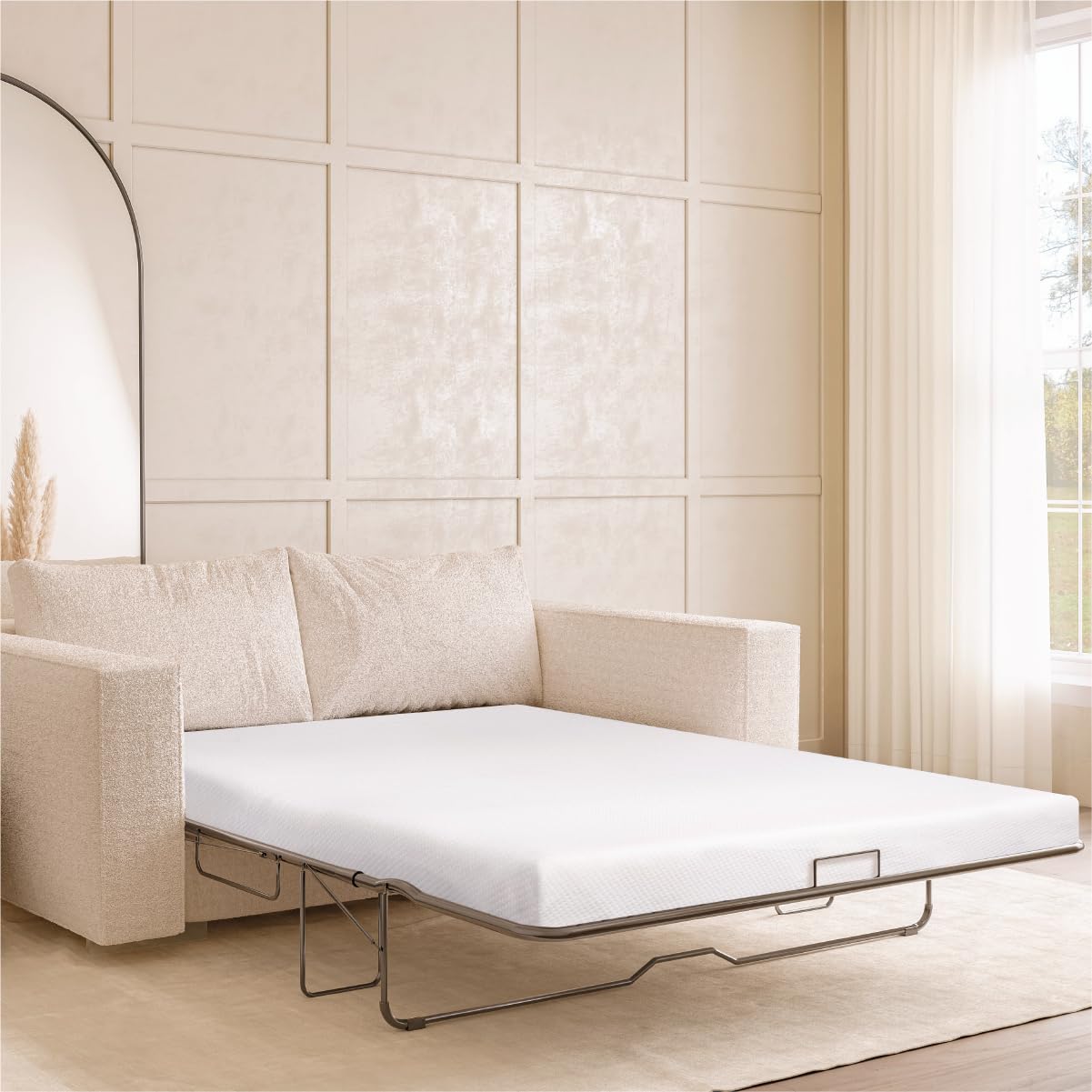 Milliard 4.5 Inch Memory Foam Replacement Mattress - Full Size, Breathable & Waterproof Cover for Sleeper Sofa, Couch Beds - Comfortable Support for Guest Rooms, Dorms & Small Spaces (Sofa Not Included)