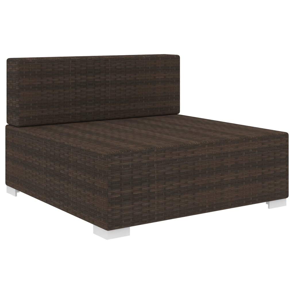 **Outdoor Patio Furniture Cushions - Brown Poly Rattan Sectional Middle Seat Cushion for Garden, Poolside & Backyard Relaxation**