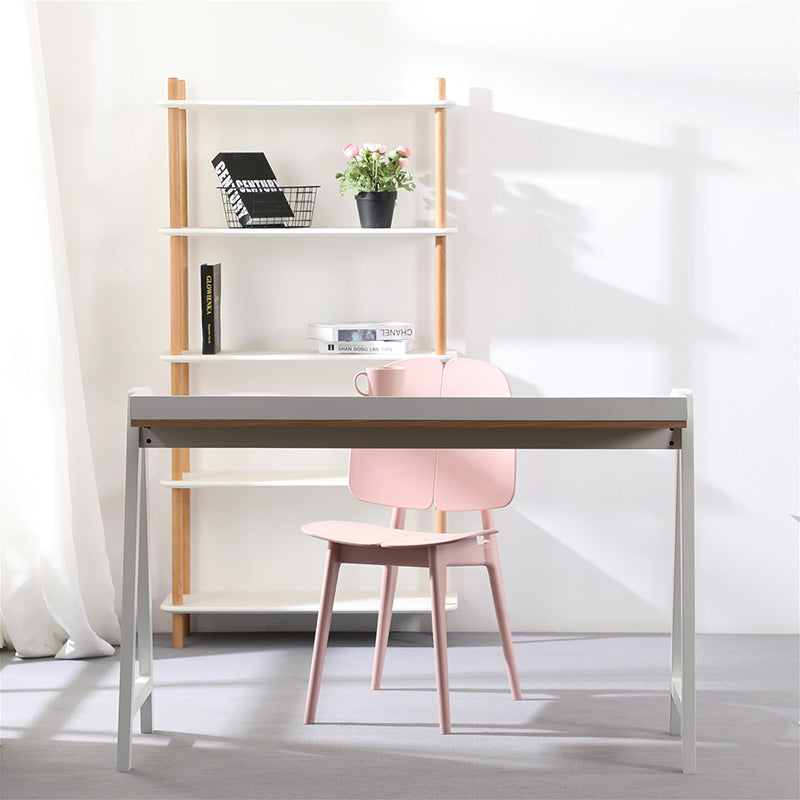 YARA Study Desk 118cm White & Natural - Modern Writing Desk for Home Office, Student Study & Small Space Workstation