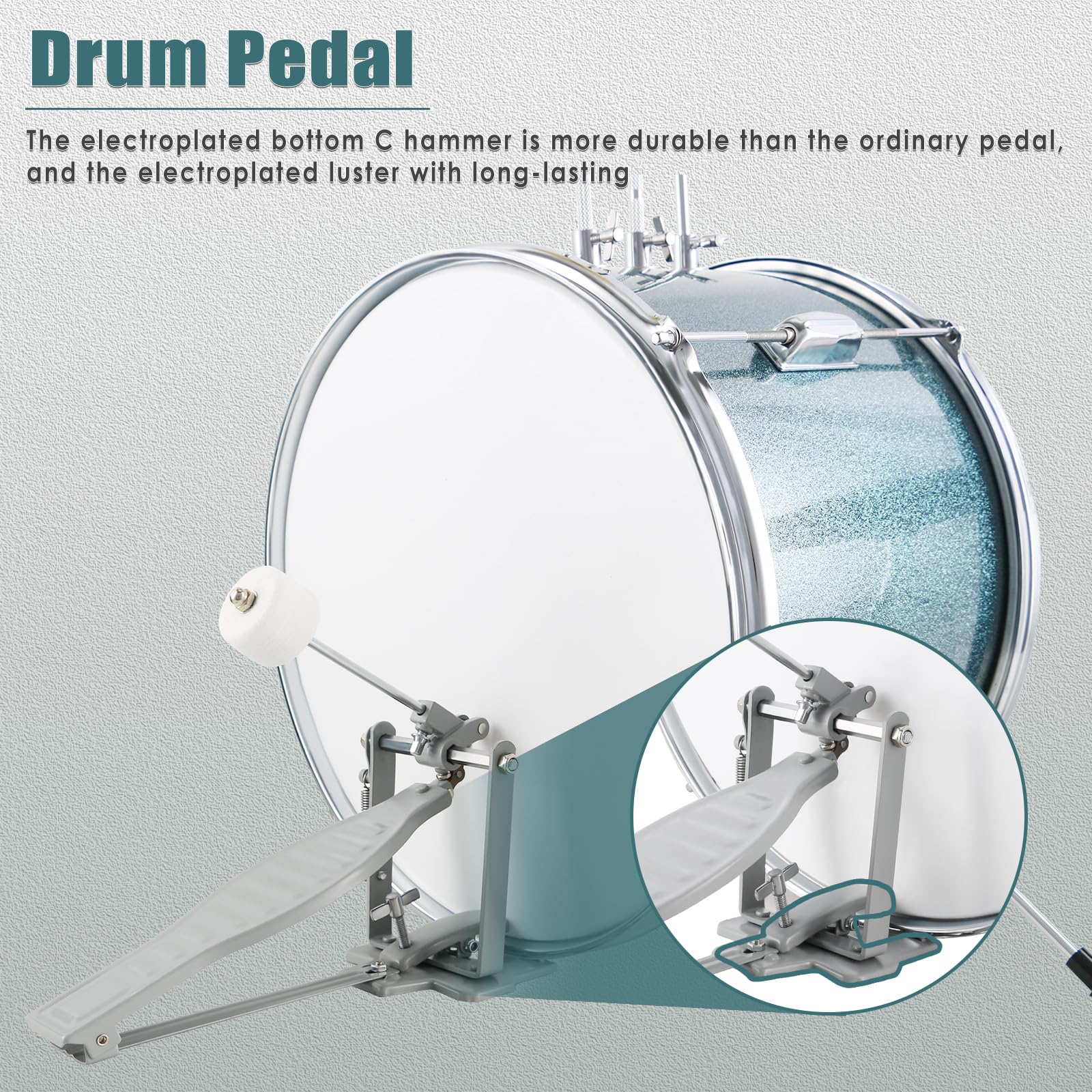 EASTROCK 3-Piece 14'' Kids Drum Set with Adjustable Throne, Cymbal, Pedal & Drumsticks - Blue-Black Beginner Drum Kit for Young Drummers | Perfect for Home Practice, Music Lessons & Birthday Gifts