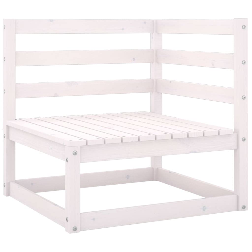 2-Seater Patio Sofa with Cushions - Comfortable Outdoor Furniture in White Solid Pinewood - Perfect for Porch, Garden, Lawn or Backyard Relaxation