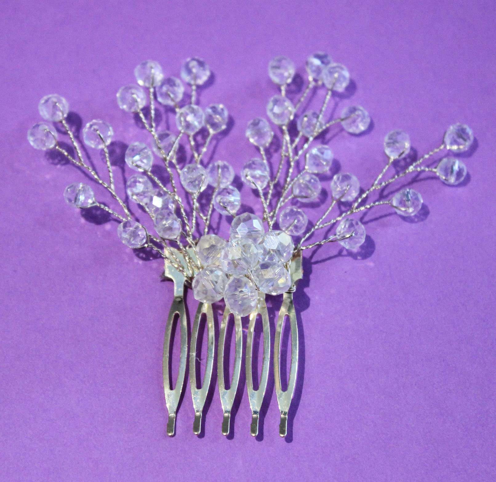LA BELLEZA Wedding Hair Comb - Pearl White Crystal Bridal Hair Side Comb with Floral Design, Elegant Hair Clip & Side Pin for Women & Girls - Perfect for Weddings, Prom, Parties & Special Occasions