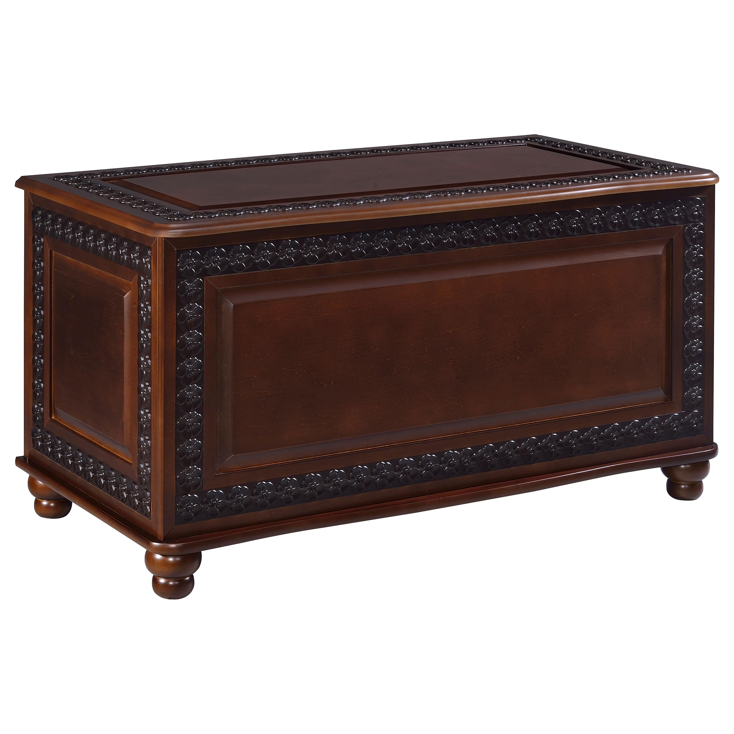 Coaster Home Furnishings Finlay Traditional 40-Inch Wood Storage Trunk - Cedar Lined Hope Chest for Bedroom, Kids Room & Nursery - Dark Tobacco Finish (900012) - Perfect for Blanket Storage, Toy Organization & Seasonal Decor