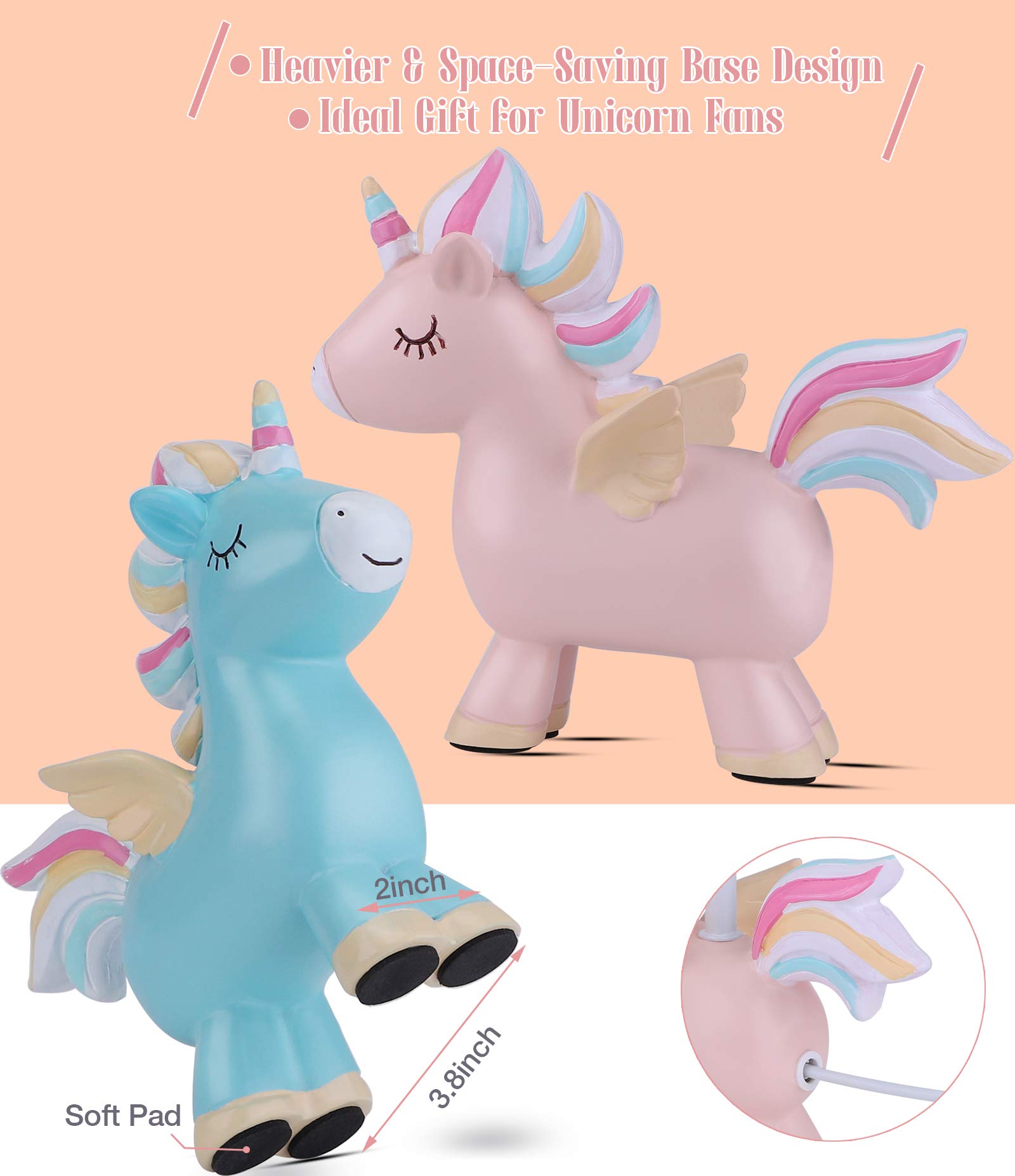 Cute Unicorn Night Light for Kids - LED Bedside Table Lamp with Shade, Perfect Unicorn Gift for Girls' Bedroom Decor, Nursery, Desk, Dresser & Nightstand - Create a Magical Sleep Environment for Toddlers & Children