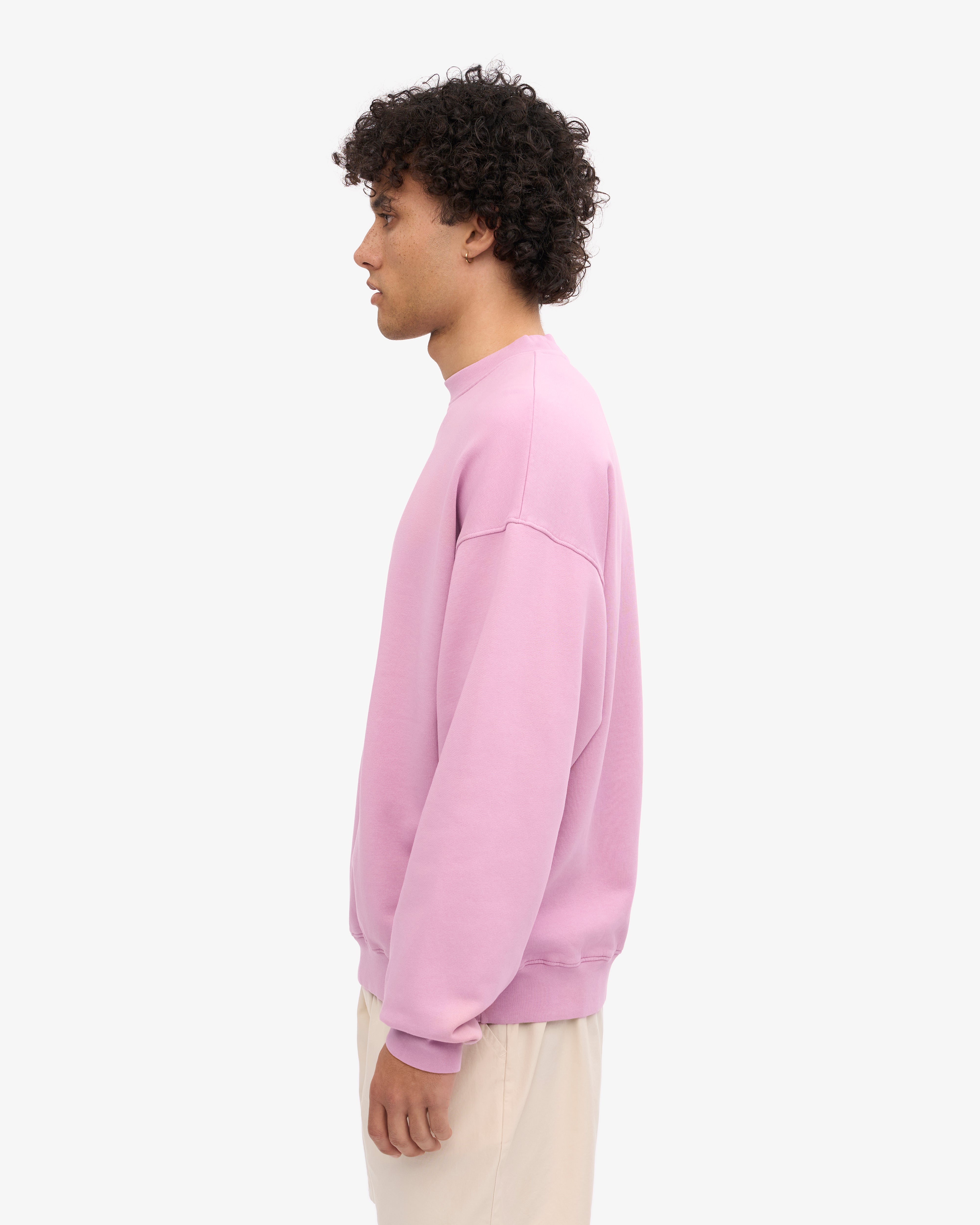 Organic Oversized Crewneck Sweatshirt - Soft Cherry Blossom Pink Pullover for Women | Cozy Loungewear, Casual Outfits & Spring Fashion