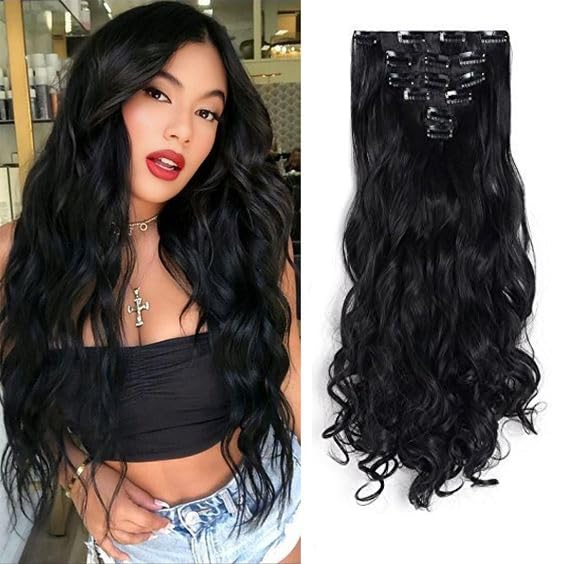 6PCS Hair Extension Black
