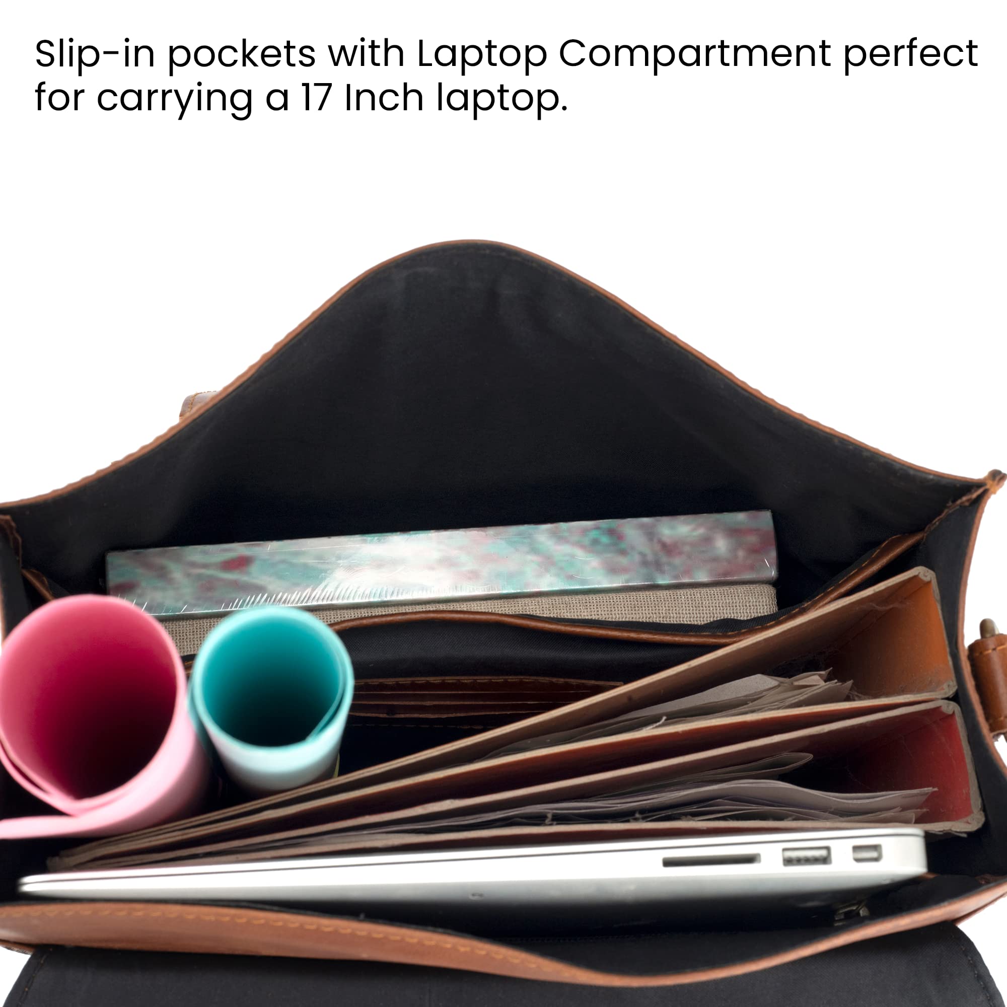 Handmade Genuine Leather Backpack - Convertible to Vertical Messenger Bag for 17 Inch Laptop - Business & Travel Computer Bag (Brown) | Perfect for Office Commute, College Students & Digital Nomads