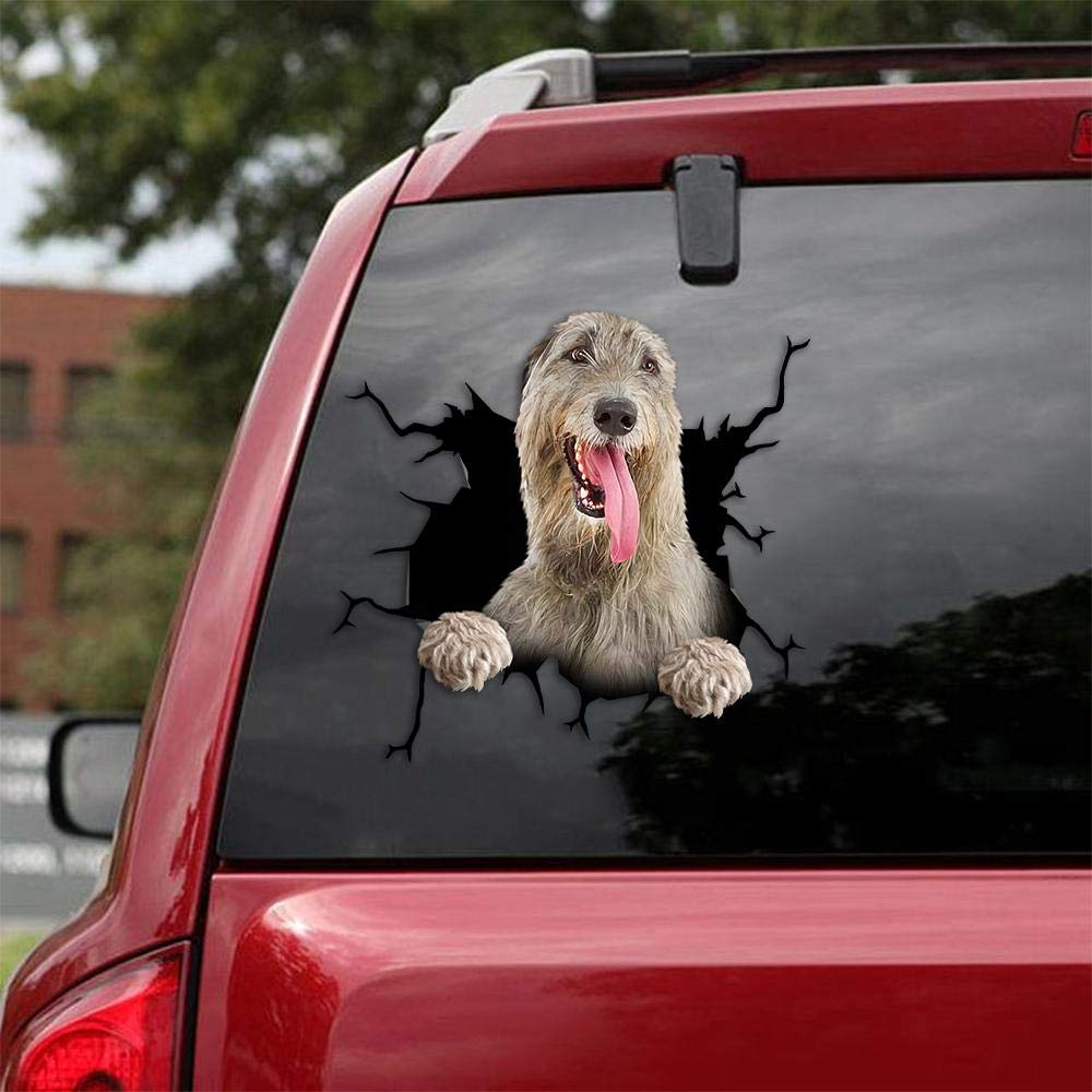 Irish Wolfhound Car Decals - Pack of 2 Realistic Dog Stickers for Windows & Walls (12
