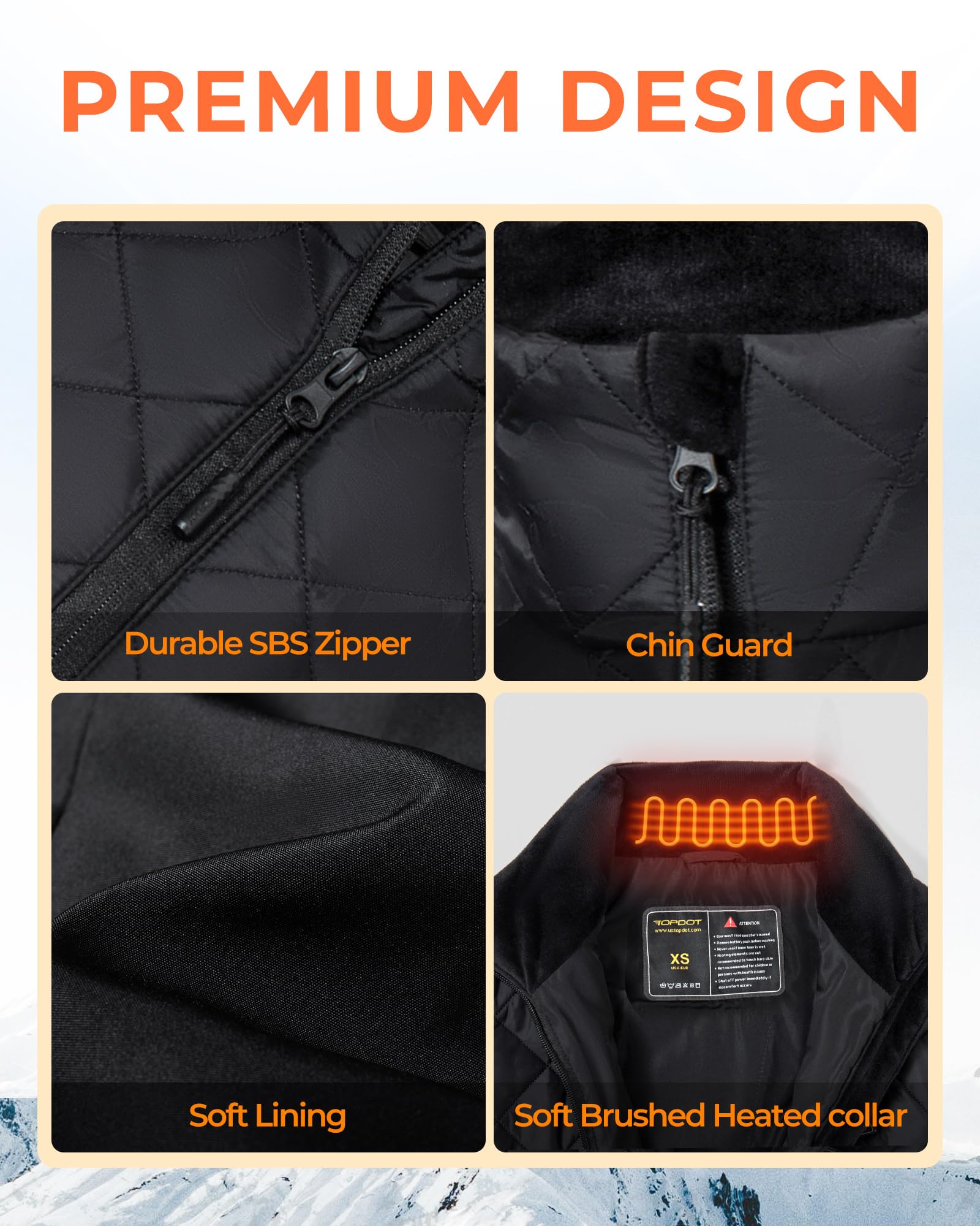 Topdot Women's Heated Vest with 16000mAh Battery - 8 Heating Zones, Lightweight & Warm Winter Jacket for Outdoor Activities (Hiking, Skiing, Camping)