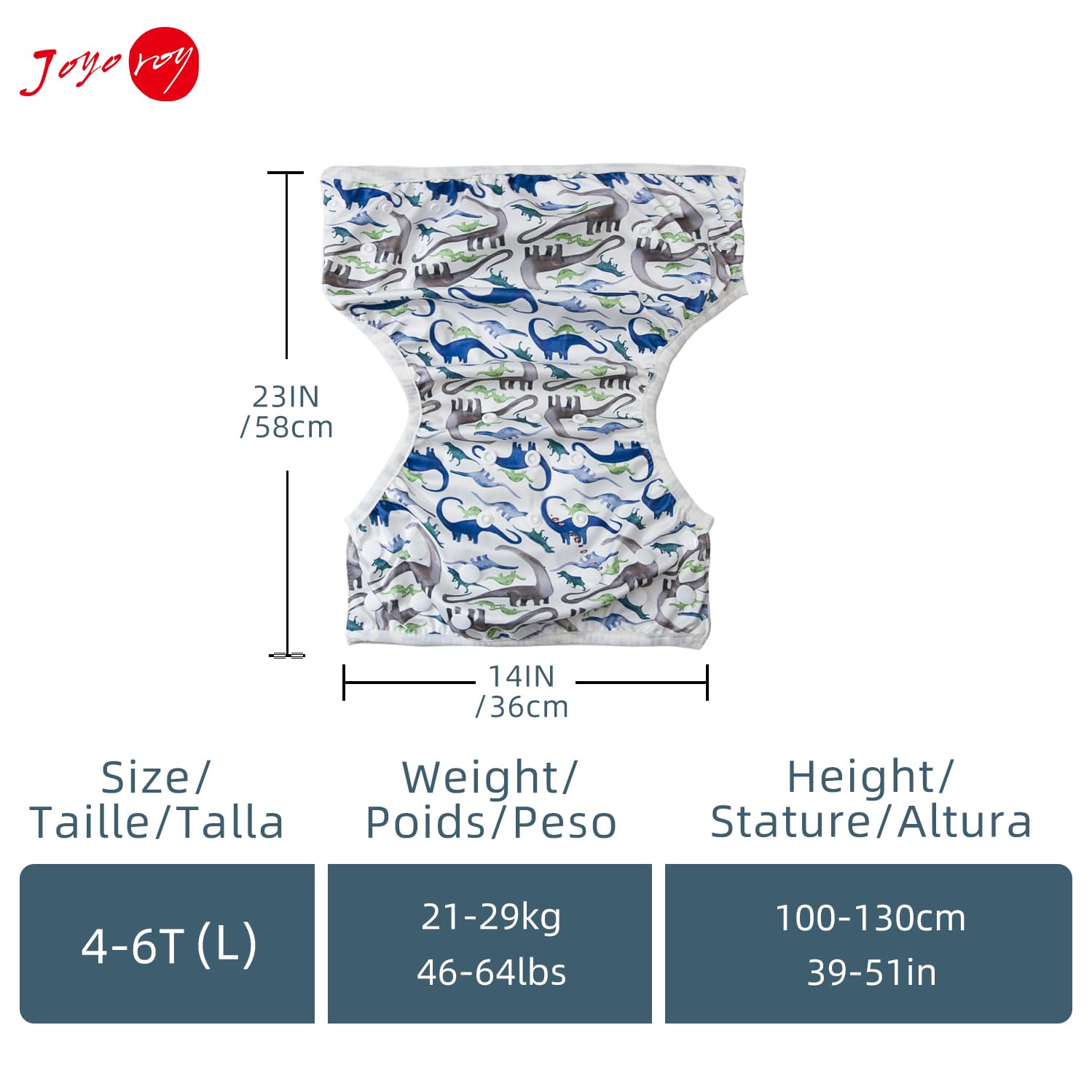 **Joyo Roy Reusable Baby Swim Diaper - Waterproof Toddler Swim Diaper for Boys & Girls (Size 5, Medium/Large, 4-6T) - Perfect for Pool, Beach & Water Play**