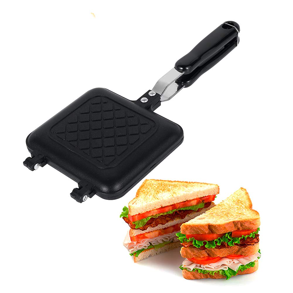 Non-Stick Double Sided Camping Toastie Maker - Stovetop Sandwich Grill with Heat-Resistant Handles for Home, Outdoors & Camping - Perfect for Picnics, RV Trips and Backpacking Adventures
