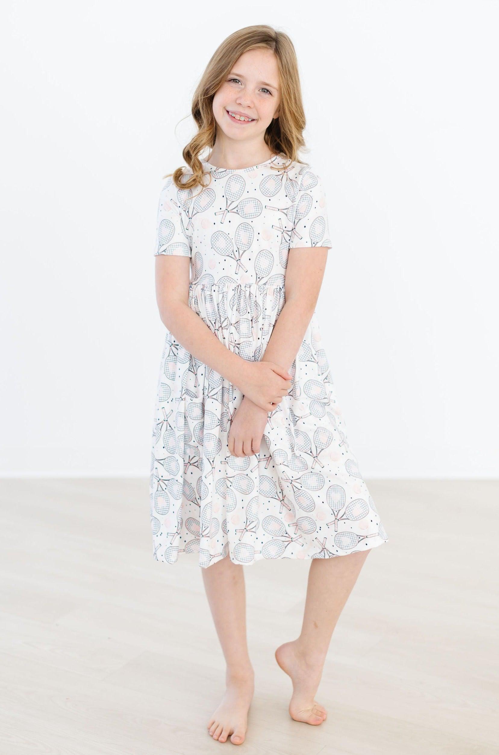 Game, Set, Match Short Sleeve Pocket Twirl Dress - Women's Tennis Outfit & Summer Casual Dress for Court, Picnic & Date Night