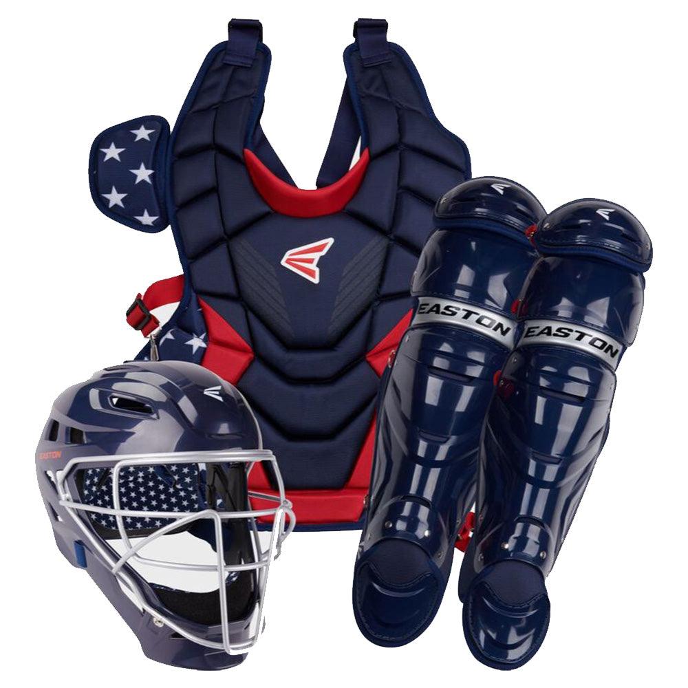 Easton Exclusive Gametime Catcher's Box Set (Intermediate) - Stars & Stripes Baseball Gear for Youth & Adult Players - Perfect for Training, Games & Team Sports