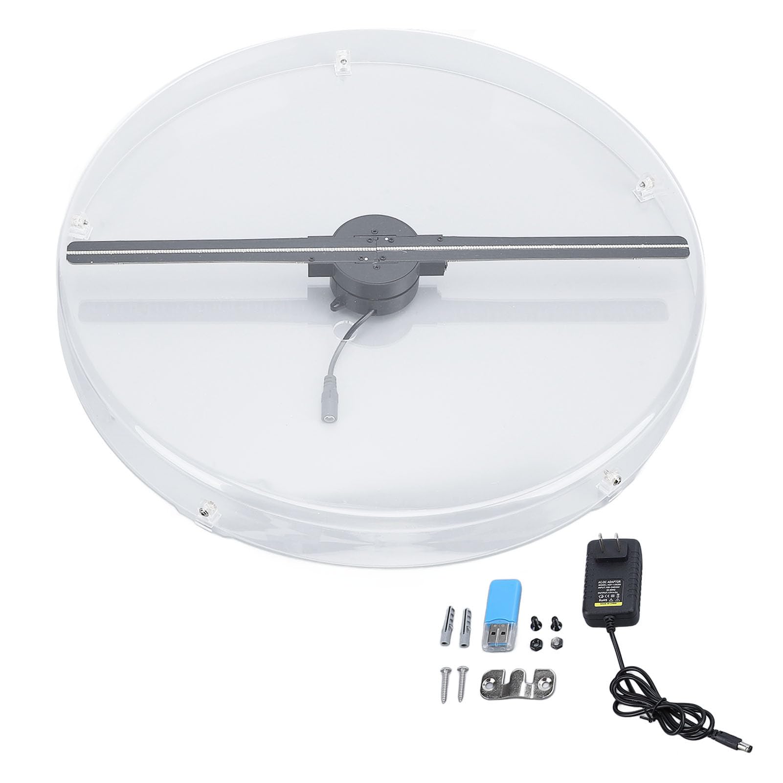 3D Holographic Projector Fan - 42CM 256 LED Hologram Display with 8GB TF Card for Android & iOS - Home Office Decor, Advertising Display, Party Visual Effects (US Plug)