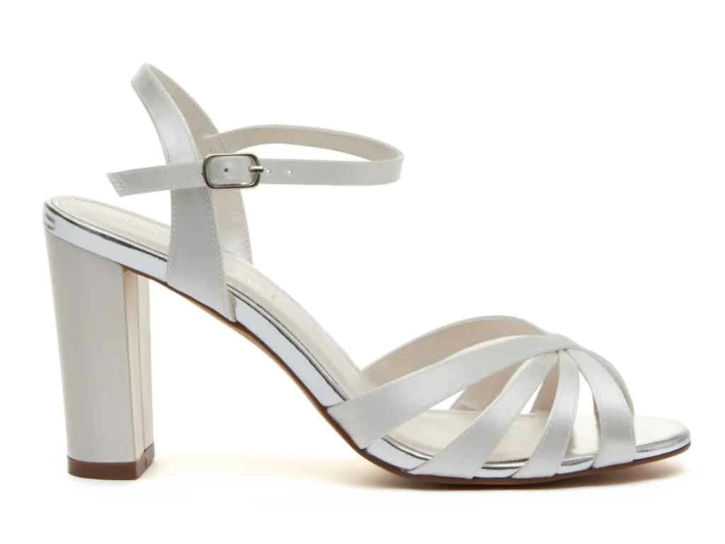 Rainbow Club Blake Ivory Satin Block Heel Wedding Shoes – Elegant Bridal Footwear for Ceremony, Reception & Photoshoots