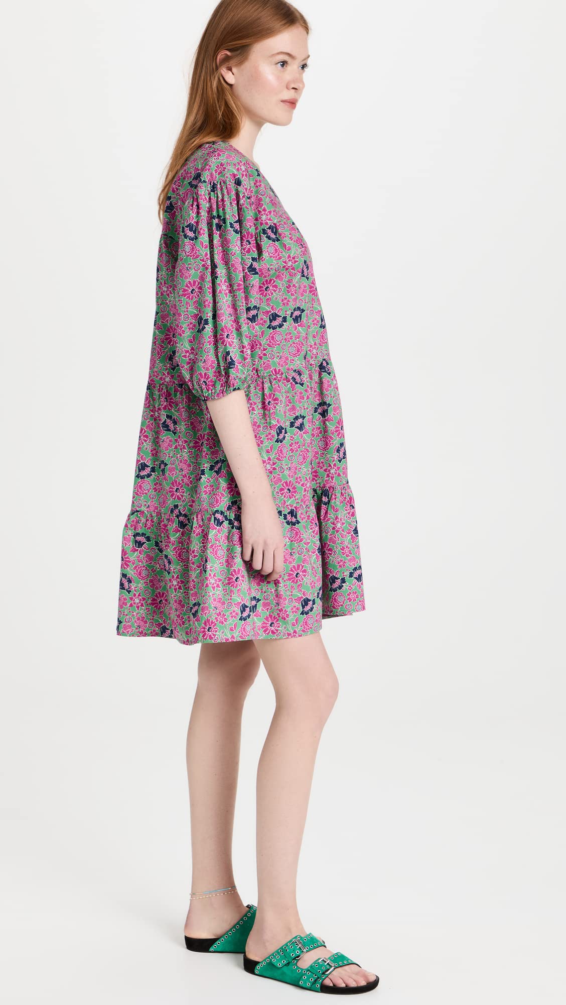 SUNDRY Women's Ditsy Floral Print Summer Dress - Sage Green, Size M | Casual Boho Chic Dress for Beach, Vacation & Everyday Wear