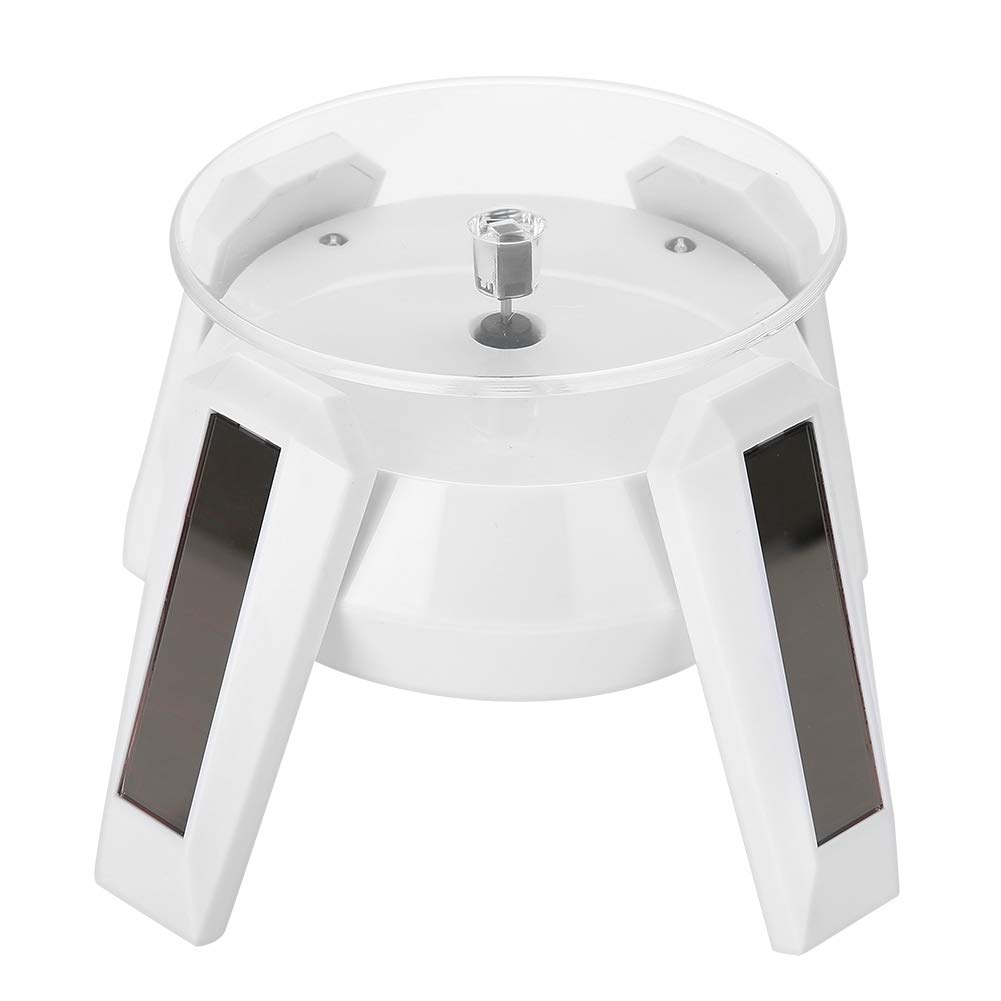 Naroote 360° Rotating Jewelry Display Stand with LED Lights - Durable Solar-Powered Jewelry Organizer for Necklaces, Rings & Earrings - Perfect for Jewelry Stores, Boutiques & Home Vanity Decor (White)