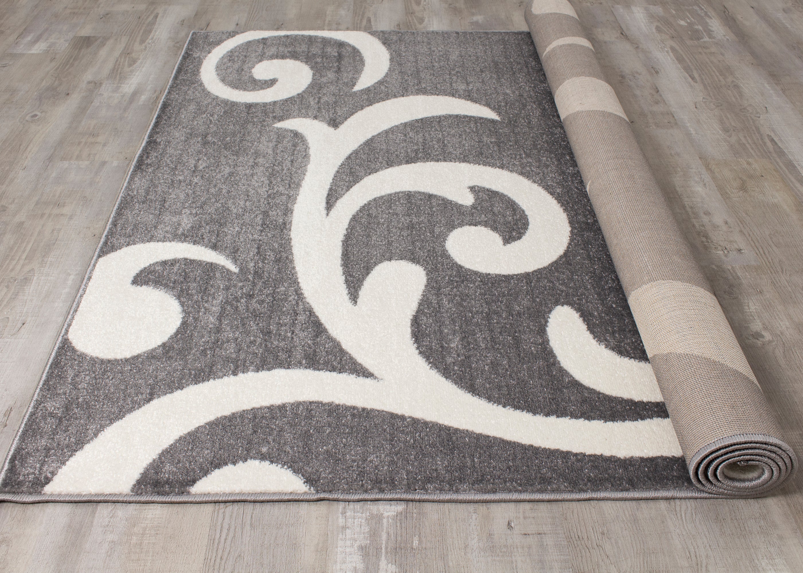 5'3 x 7'7 Grey and White Modern Area Rug - Soft Living Room Carpet for Bedroom, Office & Home Decor