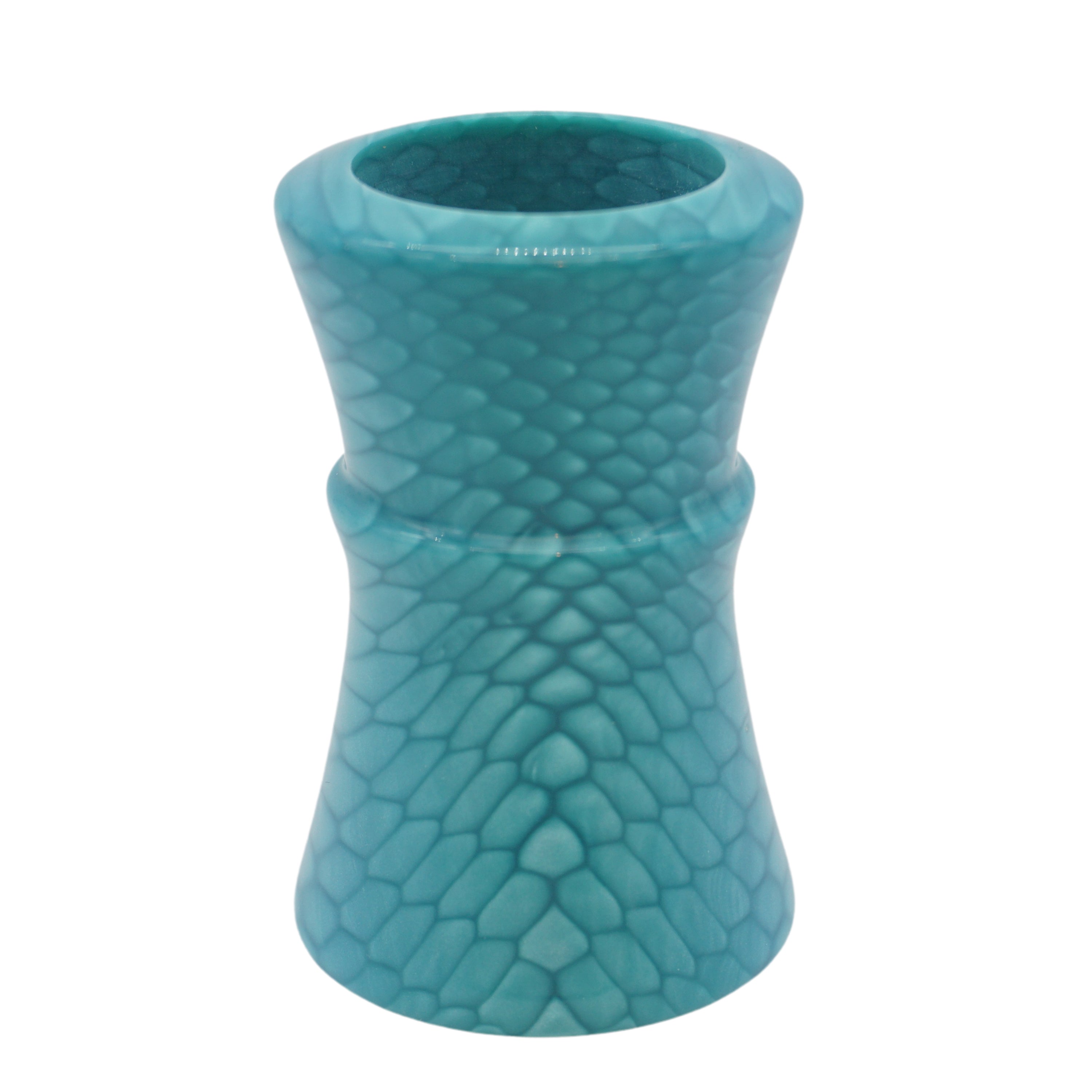 Premium Blue Snakeskin Handmade Shaving Brush Handle - Fits 24mm & 26mm Knots - Perfect for Wet Shaving & Grooming Gifts