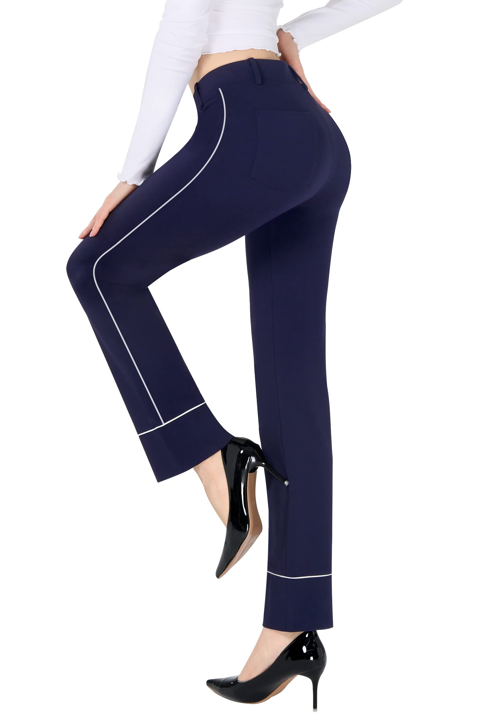 PUWEER Women's Stretch Work Pants with Pockets - Business & Casual Wear