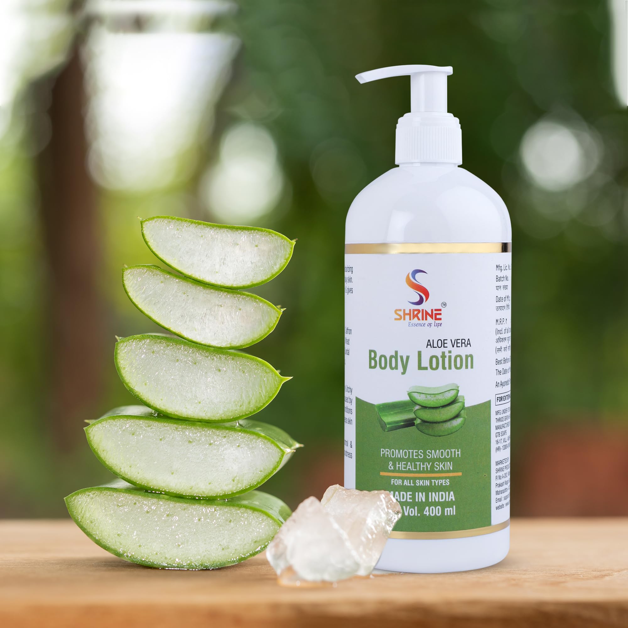 SHRINE Aloe Vera Body Lotion - Natural Moisturizer for All Skin Types, Hydrates & Soothes Dry Skin, 13.5 fl oz (400ml) - Perfect for Daily Skincare Routine, After Sun Care & Winter Dryness Relief