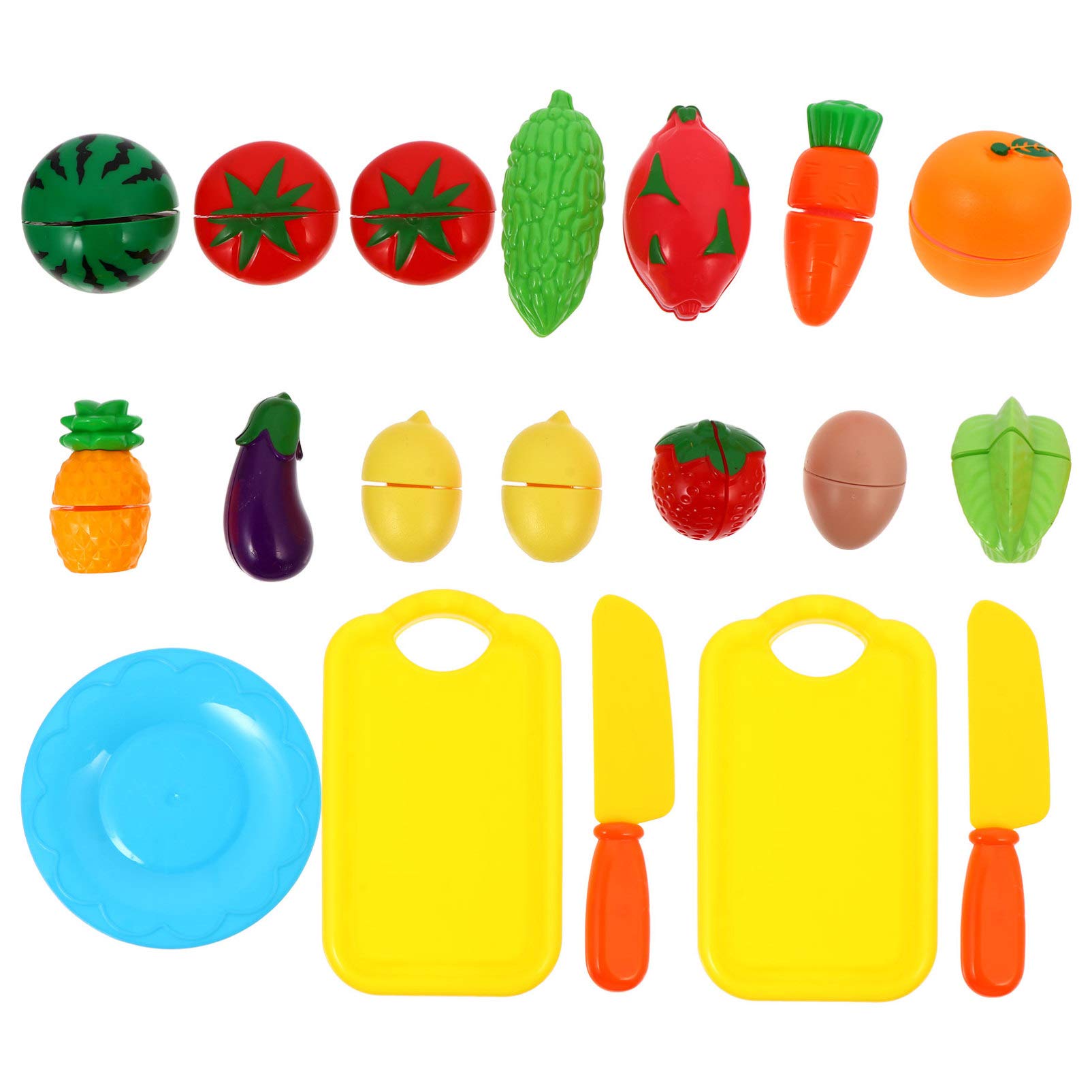 Toyvian Pretend Play Food Cutting Set for Kids - Educational Toy Kitchen Accessories for Role Play & Learning - Perfect for Preschool, Home, and Classroom Fun
