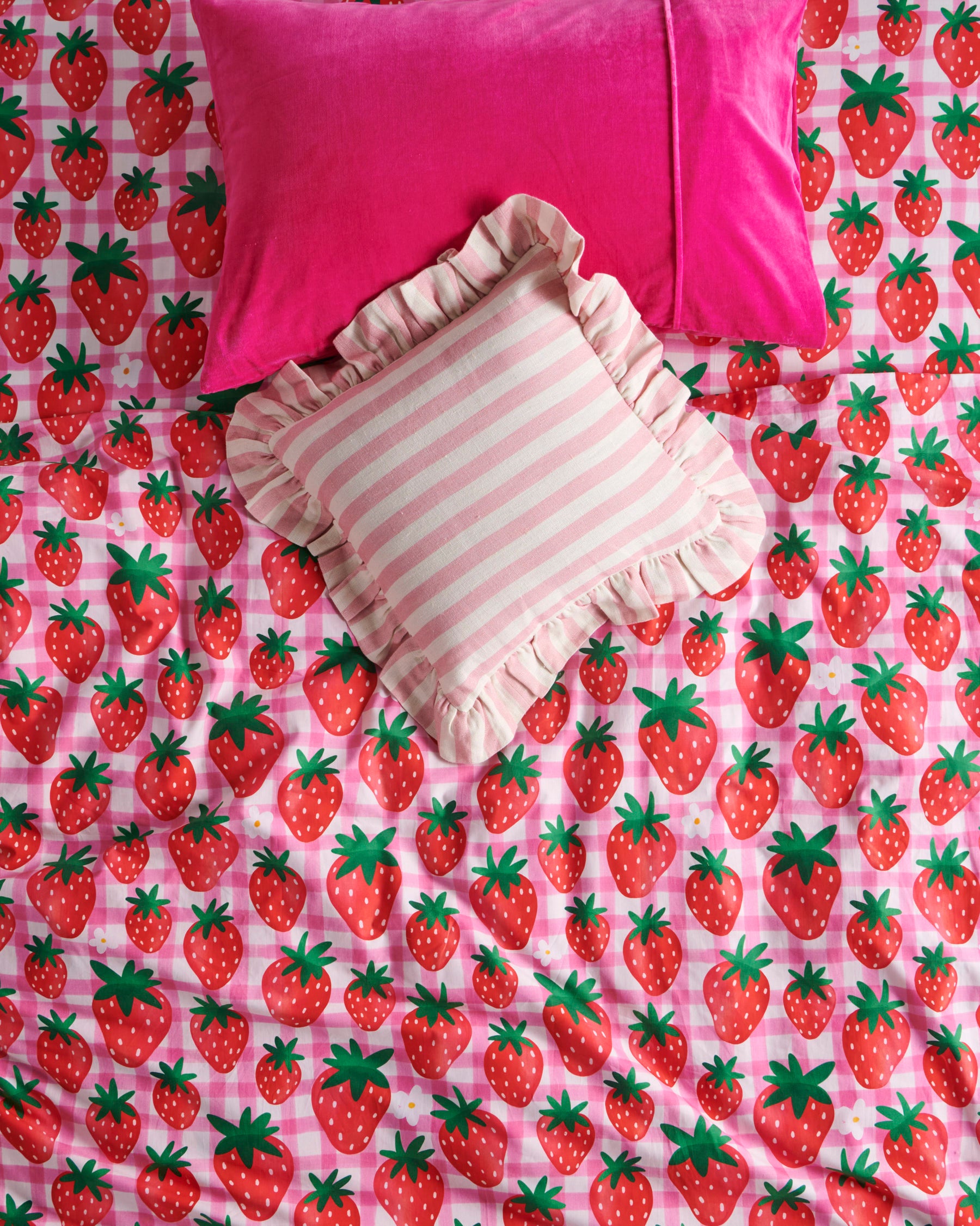 Cotton Candy Square Frill Upholstery Cushion - Soft Decorative Throw Pillow for Sofa, Bed, Chair - Perfect for Living Room, Bedroom & Nursery Decor