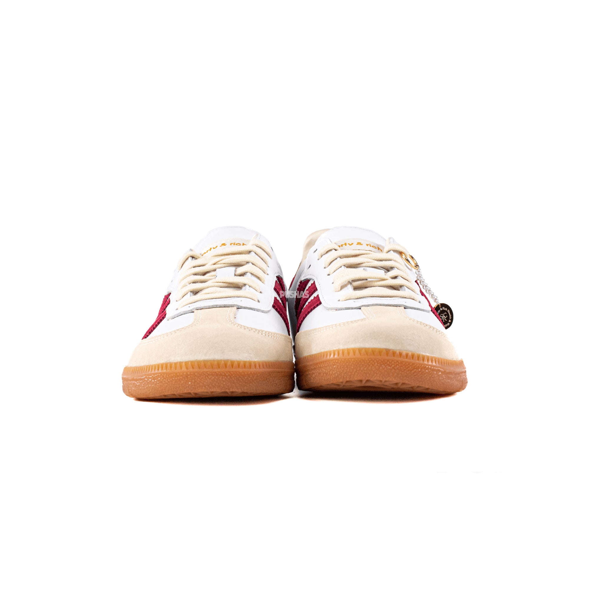 Adidas Samba 'Sporty & Rich' Sneakers in White & Burgundy - Classic 2023 Retro Style for Men & Women - Perfect for Casual Wear, Street Fashion & College Campus Lifestyle