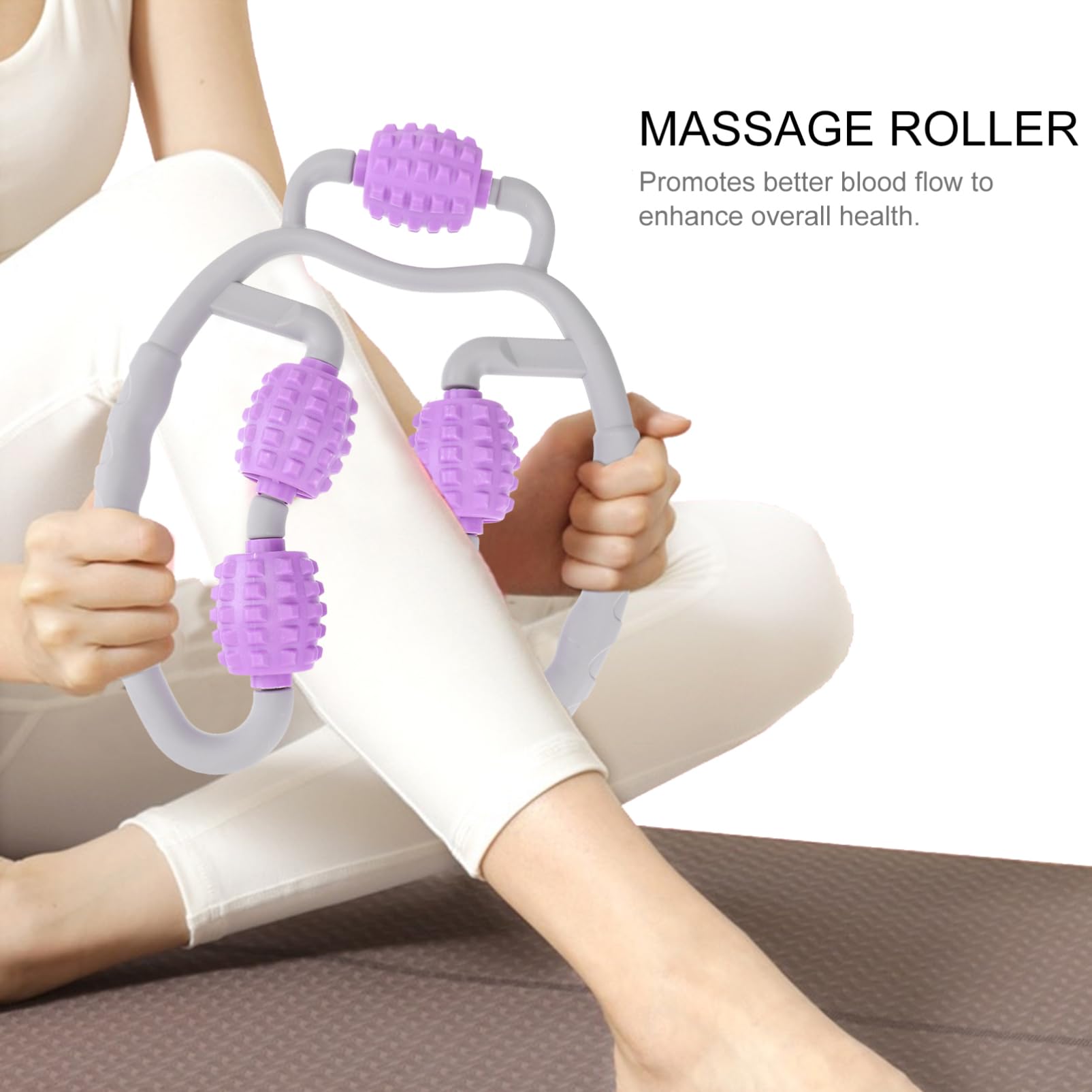 FOYTOKI Leg Massage Roller - Sports Recovery & Muscle Relaxation Wheel - Purple Foam Roller for Athletes, Runners & Fitness Enthusiasts - Perfect for Post-Workout Recovery, Yoga & Pain Relief