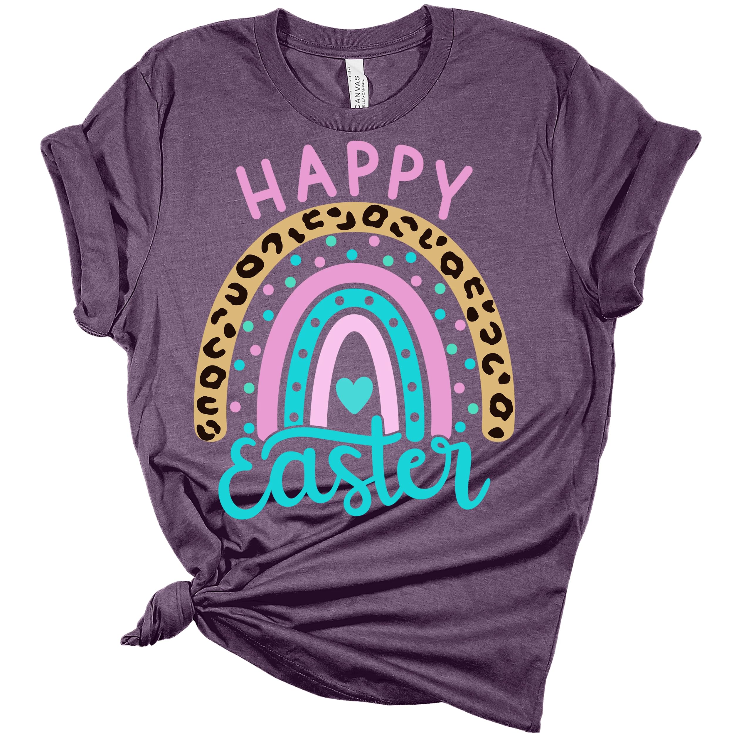 Funny Easter Leopard Graphic T-Shirt for Women - Cute Easter Tee for Party, Gifts & Casual Wear