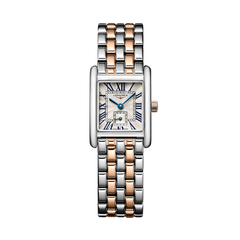 Mini Dolcevita Steel and Pink Gold 29mm Silver Watch for Women - Elegant Bracelet Design, Perfect for Everyday Wear, Office & Special Occasions