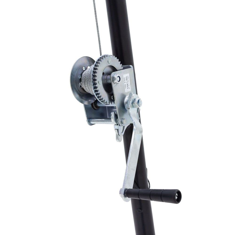 Heavy Duty Hunting Tripod Hoist 500 lb Capacity with Gambrel & Winch - Game Cleaning, Skinning & Deer Processing Equipment for Outdoor Hunting & Camping Use