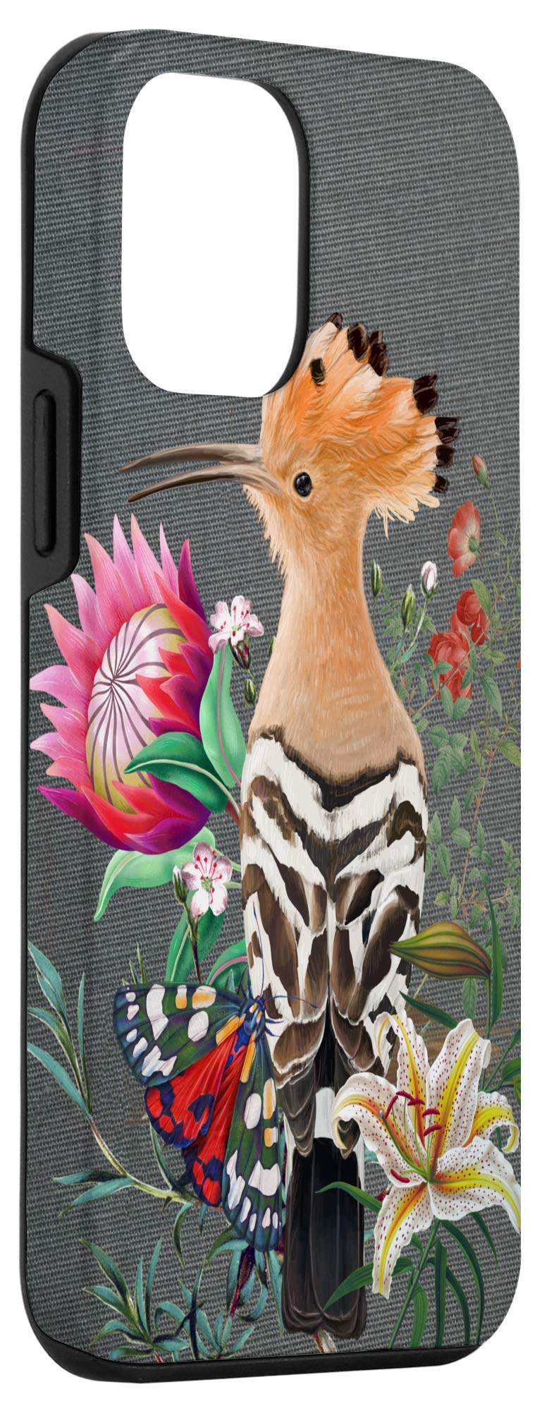 iPhone 12 Mini Phone Case - Floral Butterfly & Hoopoe Bird Design, Slim Protective Cover for iPhone 12 Mini - Perfect for Nature Lovers, Outdoor Adventures & Everyday Use