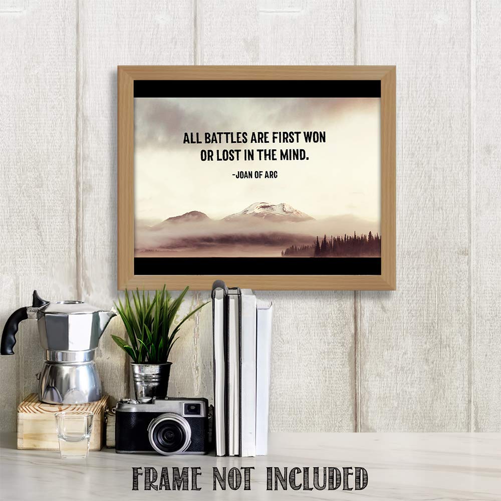 TJ Originals - Joan of Arc Christian Bible Quote Wall Art Print 11x14 Inches, Inspirational Bible Verse Decor for Home & Office, Motivational Gift for Family & Friends (Calm Lake Design) - Perfect for Living Room, Bedroom, Church & Spiritual Spaces