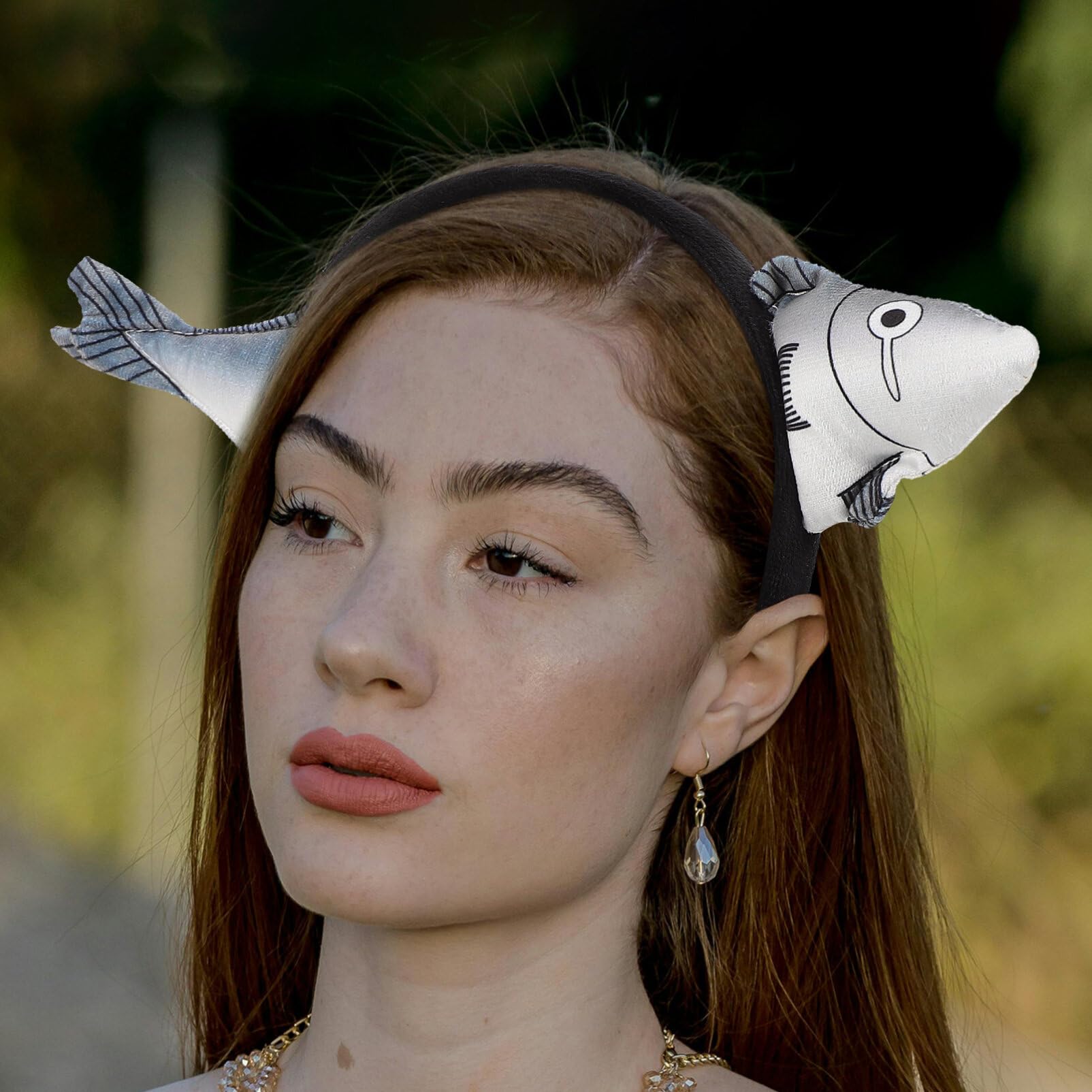 2 Pack Acrylic Plush Fish Headbands for Women & Girls - Soft Hair Hoop for Halloween Costume, Cosplay, Themed Parties & Dress Up Fun