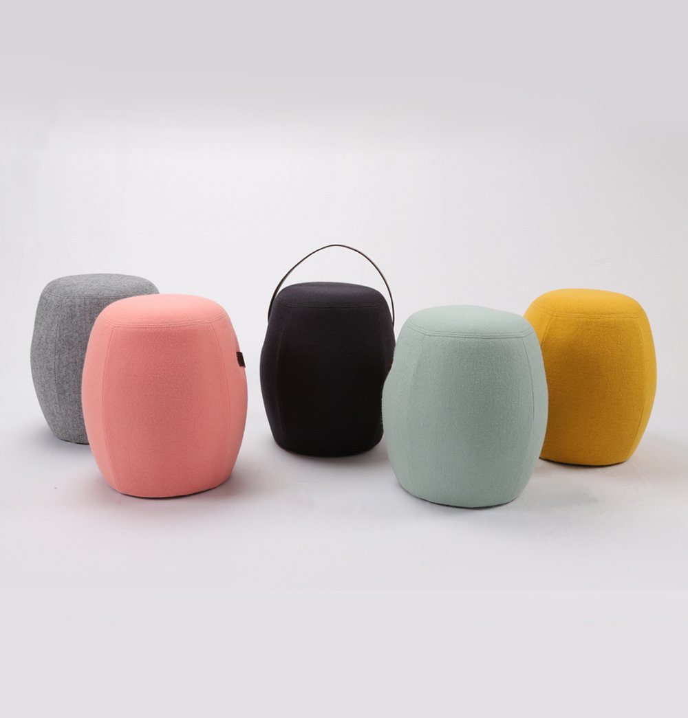 Handmade Pink Pouf Ottoman Stool - Boho Chic Footrest, Floor Seating for Living Room, Bedroom & Nursery Decor