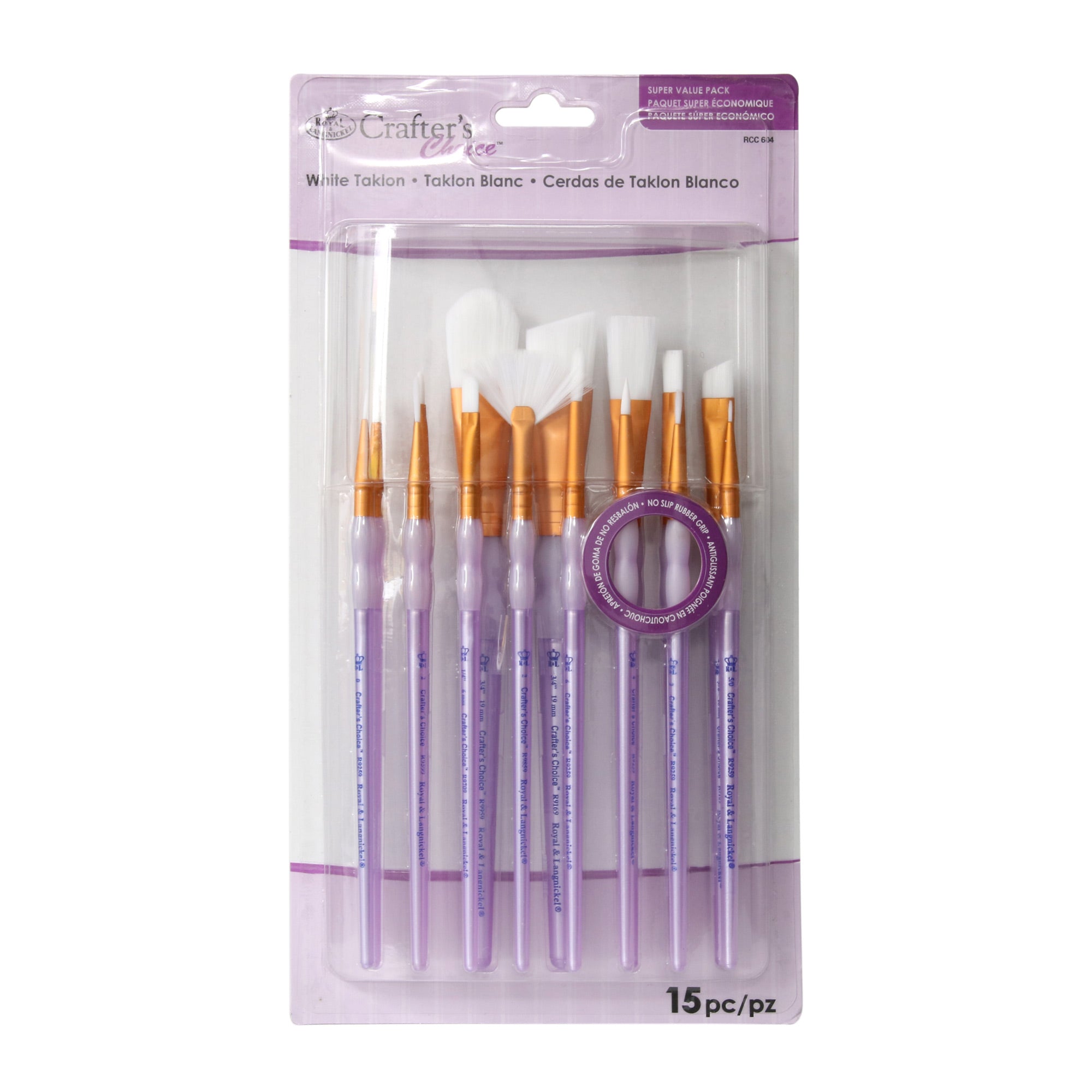 15 Pack White Taklon Assorted Paintbrushes - Professional Artist & Hobby Paint Brushes Set for Acrylic, Oil, Watercolor Painting - Perfect for Canvas, Wood, Ceramic & DIY Art Projects