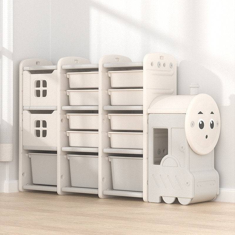 Kids Toy Storage Train Organizer - Foldable & Durable Toy Rack for Playroom, Nursery & Daycare | Perfect for Stuffed Animals, Blocks & Train Sets