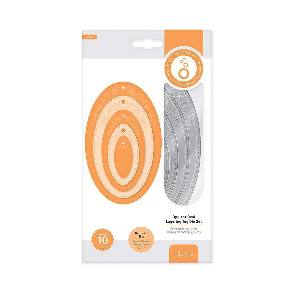 Tonic Studios Opulent Oval Layering Tag Die Set 4153E - Scrapbooking, Card Making & Paper Crafting Supplies for DIY Projects